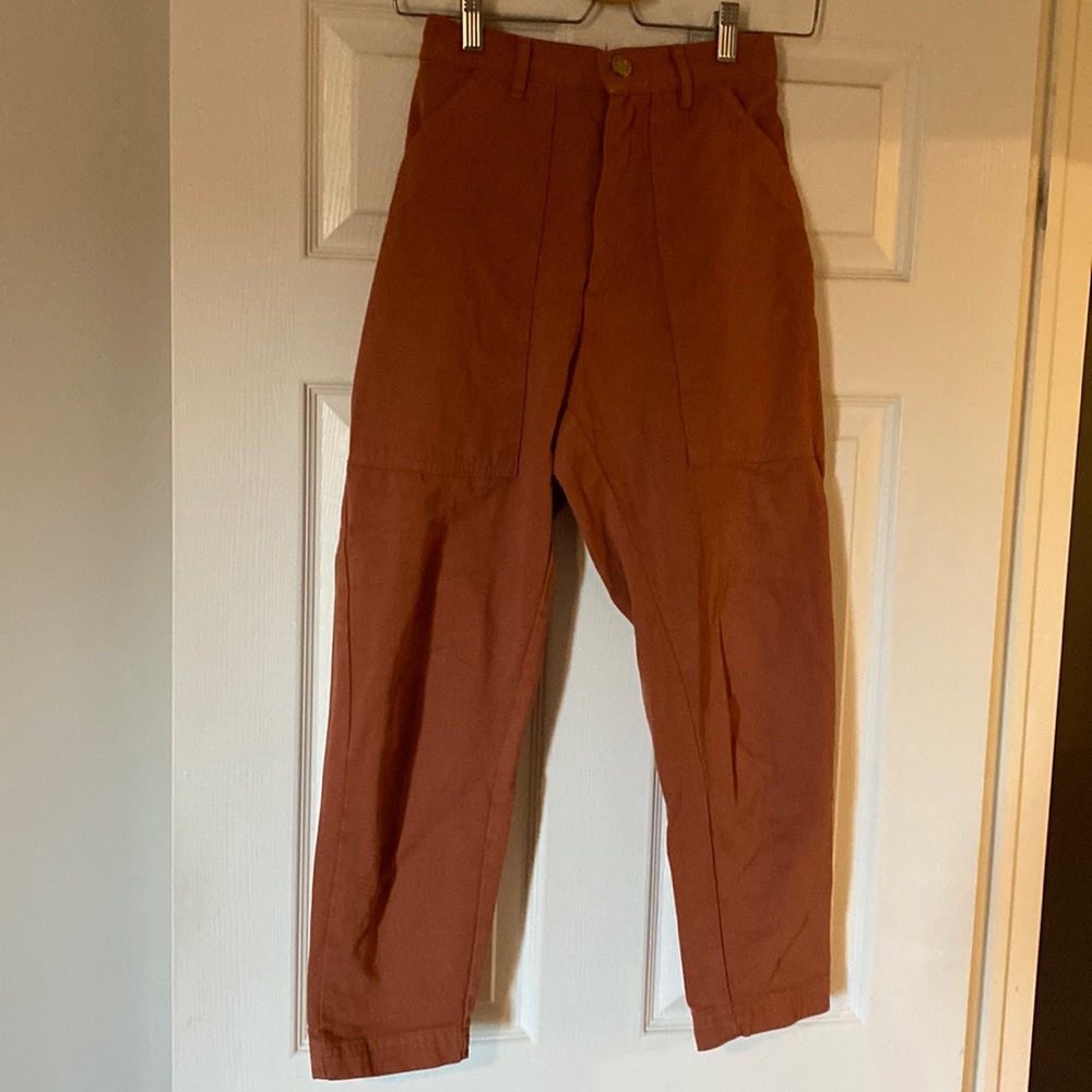 Big bud press clay red pencil pants in XS petite